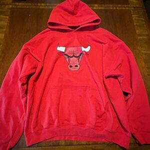 NBA Chicago Bulls Red Fleece Pullover Hoodie - Size XL